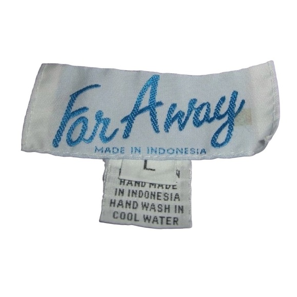 Vintage 90s Far Away Dress Tie Dye Floral Purple Whimsigoth Beach Boho Tiki Sz L - Picture 7 of 9